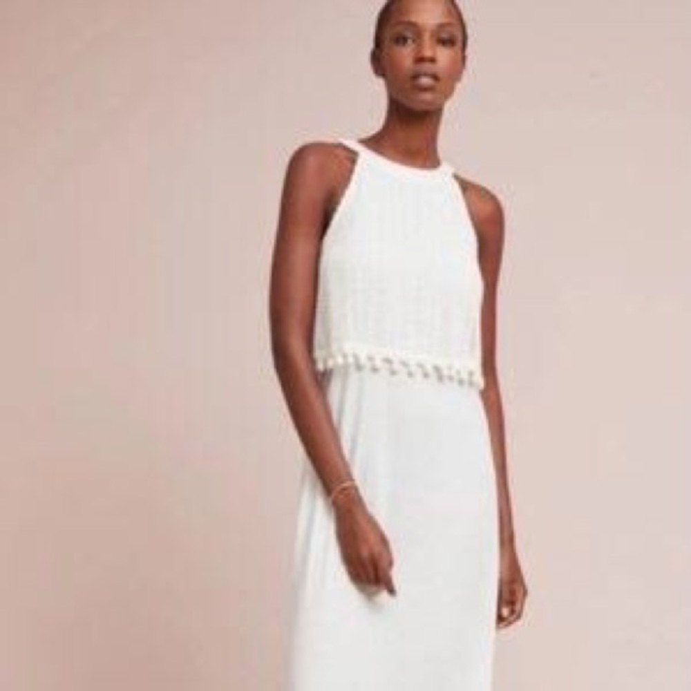 Beautiful white knit Anthropologie dress